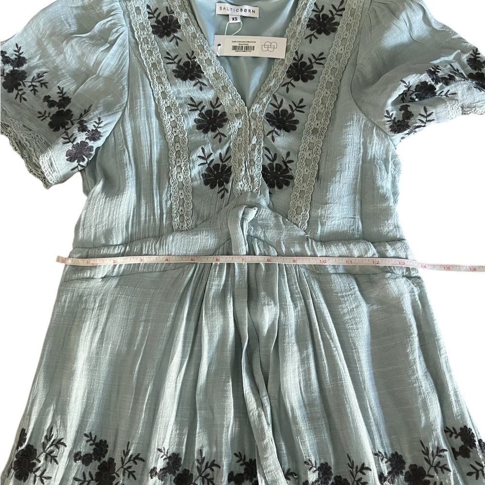 BALTIC BORN WOMEN’S DUBLIN EMBROIDERED TIERED MAXI DRESS BLUE SIZE XS NWT - Picture 8 of 15